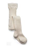 Cable Knitted Stockings Offwhite Sukkahousut Cream Geggamoja