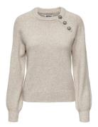 Onllauren Life Ls O-Neck Button Knt Tops Knitwear Jumpers Cream ONLY