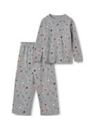 Nightwear Milan Pyjamasetti Pyjama Grey Wheat