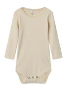 Nbfkab Ls Body Noos Bodies Long-sleeved Cream Name It