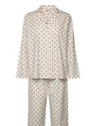 Dot Pyjamas Set Pyjama Cream Becksöndergaard