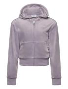 Tonal Zip Through Hoodie Tops Sweat-shirts & Hoodies Hoodies Purple Ju...