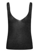 Lurex Knitted Top Tops T-shirts & Tops Sleeveless Black Mango