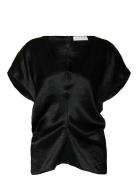 Slfelise Ss Top Tops Blouses Short-sleeved Black Selected Femme