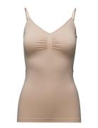 Cc Heart Seamless Camisole Tops T-shirts & Tops Sleeveless Beige Coste...