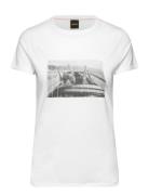 C_Elogo_Print_11 Tops T-shirts & Tops Short-sleeved White BOSS