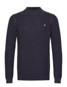Ribbed Mock Neck Jumper Tops Knitwear Round Necks Navy Lyle & Scott