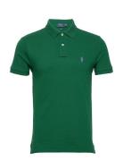 Slim Fit Mesh Polo Shirt Tops Polos Short-sleeved Green Polo Ralph Lau...