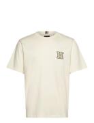 Interlock Logo Tee Tops T-shirts Short-sleeved Cream Tommy Hilfiger