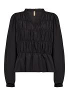 Sc-Netti Tops Blouses Long-sleeved Black Soyaconcept