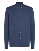 Brushed Linen Solid Sf Shirt Tops Shirts Casual Navy Tommy Hilfiger