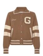 Gant Varsity Knitted Jacket Bombertakki Brown GANT