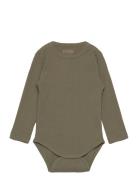 Body Ls Rib Bodies Long-sleeved Green Huttelihut