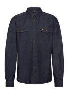 Denim Shirt Tops Shirts Long-sleeved Shirts Navy Lyle & Scott