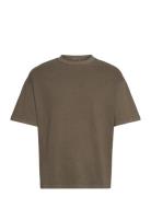 Great Boxy Heavyweight T-Shirt Tops T-shirts Short-sleeved Khaki Green...