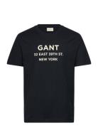 Small Graphic Printed T-Shirt Tops T-shirts Short-sleeved Black GANT