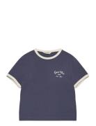 Script Logo Slim Top Tops T-shirts Short-sleeved Navy GANT