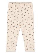 Printed Cotton Trousers Bottoms Leggings Cream Mango