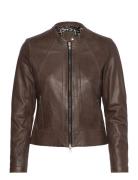 Diora Classic Leather Jacket Nahkatakki Brown Jofama