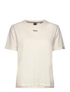 Ci_T-Shirt Tops T-shirts & Tops Short-sleeved Cream BOSS