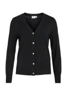 Viwennie V-Neck L/S Knit Cardigan Tops Knitwear Cardigans Black Vila