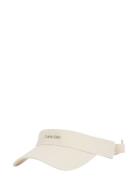 Calvin Klein Cotton Twill Visor Accessories Headwear Caps Cream Calvin...