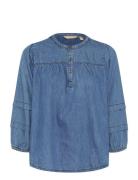 Culivie Arpa Blouse Tops Blouses Short-sleeved Blue Culture