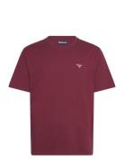 Barbour Ess Sports Tee Designers T-shirts Short-sleeved Burgundy Barbo...