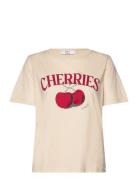 Cc Heart Cherries T-Shirt - Mid Sleeve Tops T-shirts & Tops Short-slee...