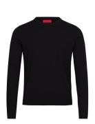 San Cody-Cv Tops Knitwear Round Necks Black HUGO