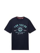 Logo Tee Tops T-shirts Short-sleeved Navy Tom Tailor