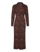 Zaria Textured Midi Dress Polvipituinen Mekko Brown French Connection