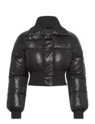 Cropped Padded Puffer Jacket Vuorillinen Takki Topattu Takki Black Mon...