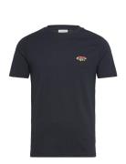 Embroidery Tee S/S Tops T-shirts Short-sleeved Navy Lindbergh