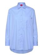 The Over Shirt Tops Shirts Long-sleeved Blue HUGO