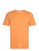 Lindbergh Print Tee S/S Tops T-shirts Short-sleeved Orange Lindbergh