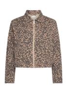 Charlie Printed Denim Jacket Farkkutakki Denimtakki Brown French Conne...