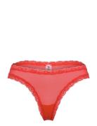 Mesh Lace Trim Thong Stringit Alusvaatteet Black Understatement Underw...