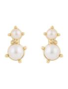 Lucy Mini Ear G/White Accessories Jewellery Earrings Studs Gold SNÖ Of...