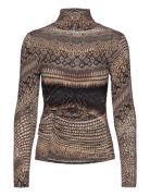 Naomi Tops T-shirts & Tops Long-sleeved Brown Reiss