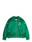 Note Chenille Satin Baseball Jacket Ohut Takki Kuoritakki Green Mini R...