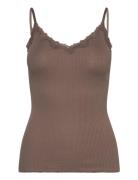 Rwbeatha Sl Regular Singlet Top Tops T-shirts & Tops Sleeveless Brown ...