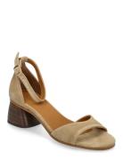 Sandals - Block Heels Korolliset Sandaalit Beige ANGULUS