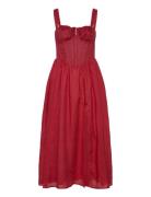 Esra Midi Dress Polvipituinen Mekko Red Bardot