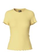 Pcnicca Ss O-Neck Top Noos Tops T-shirts & Tops Short-sleeved Yellow P...
