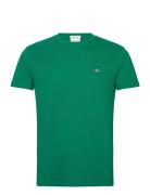 Slim Pique Ss T-Shirt Tops T-shirts Short-sleeved Green GANT