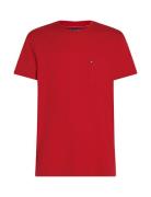 Essential Solid Pocket Tee Tops T-shirts Short-sleeved Red Tommy Hilfi...