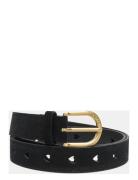 Cut It Out Heart Belt Suede/Leather Vyö Black Fabienne Chapot