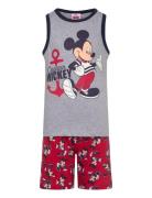 Pyjama Pyjamasetti Pyjama Grey Mickey Mouse