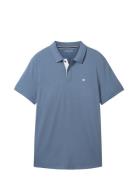 Basic Polo With Contrast Tops Polos Short-sleeved Blue Tom Tailor